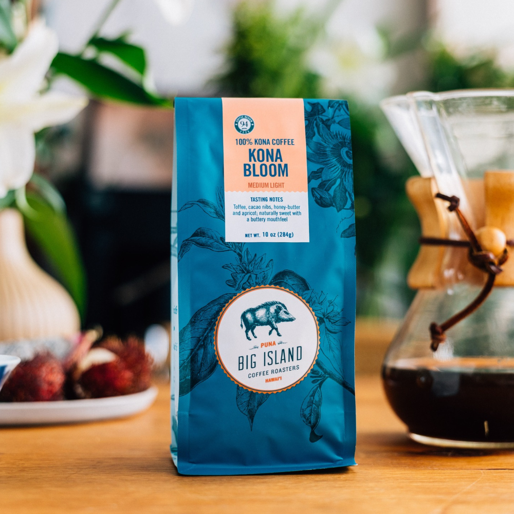 kona coffee on a table